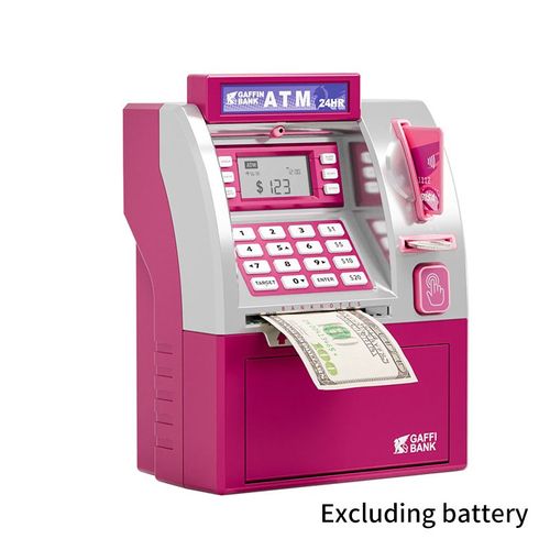 Mini Coffre-Fort lectronique Automatique Pour Pices De Monnaie,Tirelire D'conomie D'argent,Compteur De Mot De Passe,Serrure  Cl  Code,Cadeau Pour Enfant - Type Atm Pink