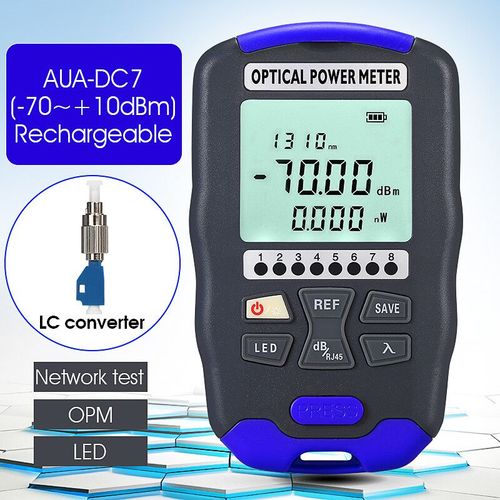 Mini compteur de puissance optique rechargeable AUA-D7/D5/DC7/DC5 OPM,testeur de cbles de Fiber optique-70   + 10/-50 + 26dbm,Port universel SC/FC/ST - Type AUA-DC7 with FC-LC