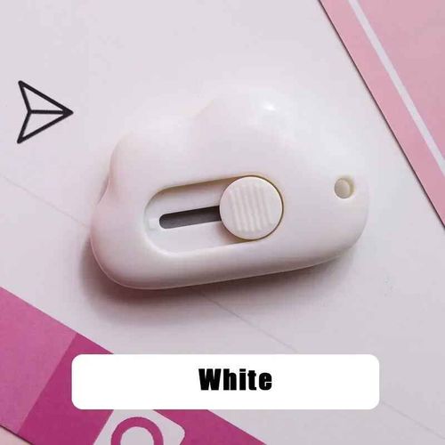 Mini Coupe-Papier Rtractable Portable,Dessin Mignon,Griffe De Chat,Nuages,Dboxeur Express,Bote  Papier,Ouvre-Colis,Couteau Utilitaire - Type Clouds-White