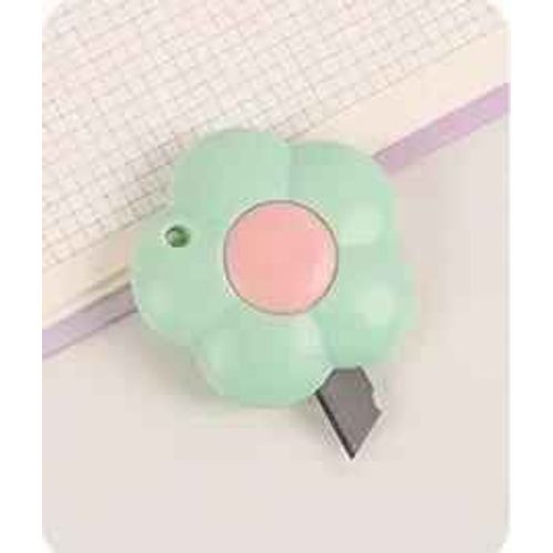 Mini Coupe-Papier Rtractable Portable,Dessin Mignon,Griffe De Chat,Nuages,Dboxeur Express,Bote  Papier,Ouvre-Colis,Couteau Utilitaire - Type Flower-Green