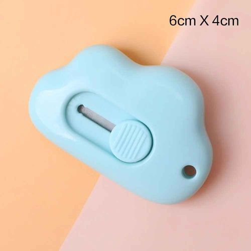 Mini Couteau Utilitaire D'art De Dessin Mignon,Forme De Patte De Chat,Coupe-Papier,Bote Express,Ouvre-Enveloppe,Lame,Fournitures D'art - Type Blue Clouds-1pcs