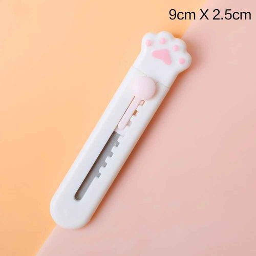 Mini Couteau Utilitaire D'art De Dessin Mignon,Forme De Patte De Chat,Coupe-Papier,Bote Express,Ouvre-Enveloppe,Lame,Fournitures D'art - Type White Cat Paw-1pcs