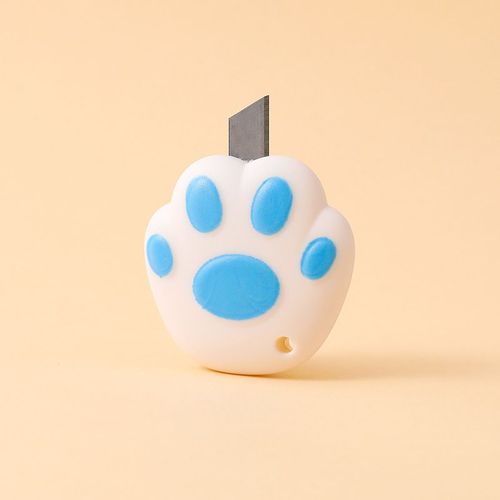 Mini Couteau Utilitaire Patte De Chat Kawaii Mignon,Coupe-Papier Bricolage,Ouvre-Bote Express,Ouvre-Enveloppe,cole De Bureau,Papeterie Corenne - Type White Blue
