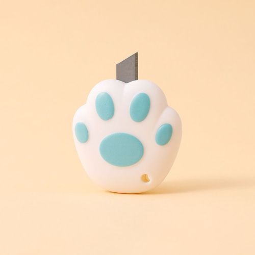 Mini Couteau Utilitaire Patte De Chat Kawaii Mignon,Coupe-Papier Bricolage,Ouvre-Bote Express,Ouvre-Enveloppe,cole De Bureau,Papeterie Corenne - Type White Green
