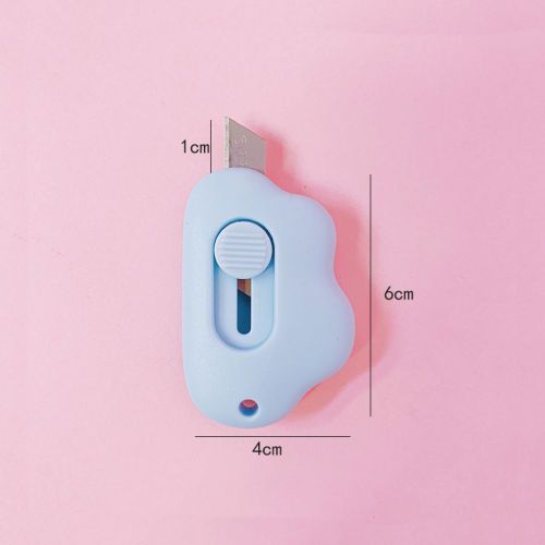Mini Couteau Utilitaire Portable Avec Patte De Chat,Coupe-Papier Mignon,Lame De Rasoir,Ouvre-Bote Express,Bureau,Poche,Document - Type Blue Clouds