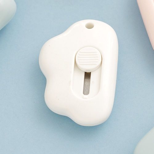 Mini Couteau Utilitaire Portable Avec Patte De Chat,Coupe-Papier Mignon,Lame De Rasoir,Ouvre-Bote Express,Bureau,Poche,Document - Type White Clouds