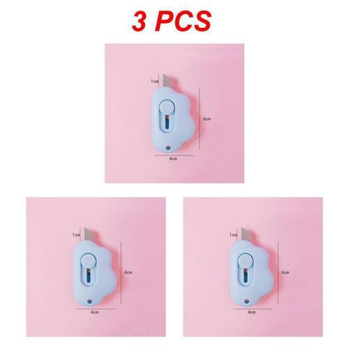 Mini Couteau Utilitaire Portable,Coupe-Papier,Lame De Rasoir,Fournitures De Coupe,Bureau,Mignon,Lapin,Nuage,Document - Type A 3pcs