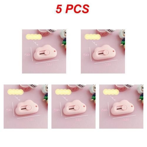 Mini Couteau Utilitaire Portable,Coupe-Papier,Lame De Rasoir,Fournitures De Coupe,Bureau,Mignon,Lapin,Nuage,Document - Type C 5pcs