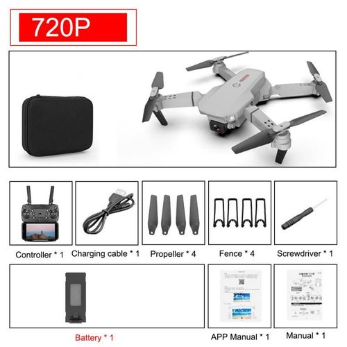 Mini Drone 4k 1080p Hd, Camra Wifi Fpv, Pression De L'air, Maintien D'altitude, Noir Et Gris, Quadricoptre Rc Pliable, Jouet Fpv