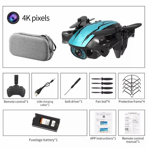 Mini Drone 4k 1080p Hd, Camra Wifi Fpv, Pression De L'air, Maintien D'altitude, Noir, Pliable, Jouet Rc