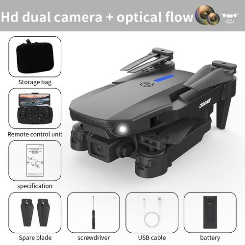 Mini Drone C10 Max Avec Trois Camras Hd 4k,vitement D'obstacles,Wifi,Fpv,Quadrirotor,Avion Tlcommand,Jouets Hlicoptre - Type Of-Camera-Black
