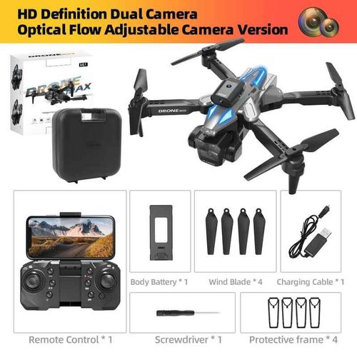 Mini Drone C10 Max Avec Trois Camras Hd 4k,vitement D'obstacles,Wifi,Fpv,Quadrirotor,Avion Tlcommand,Jouets Hlicoptre - Type Silvery Triplec 1b