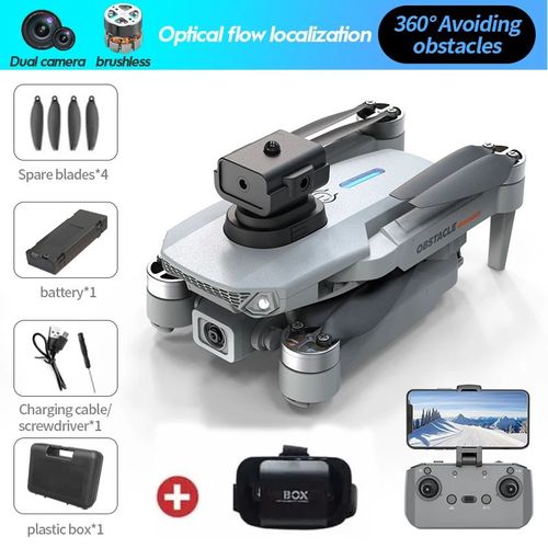 Mini Drone E88s 4k Hd Avec Camra Pour Touriste,Pliable  360 ,vitement D'obstacles,Wifi,Fpv,Sans Balais,Quadrirotor,Hlicoptre,Jouets Pour Enfants,Coussin Tarmac - Type E88s Vr #C