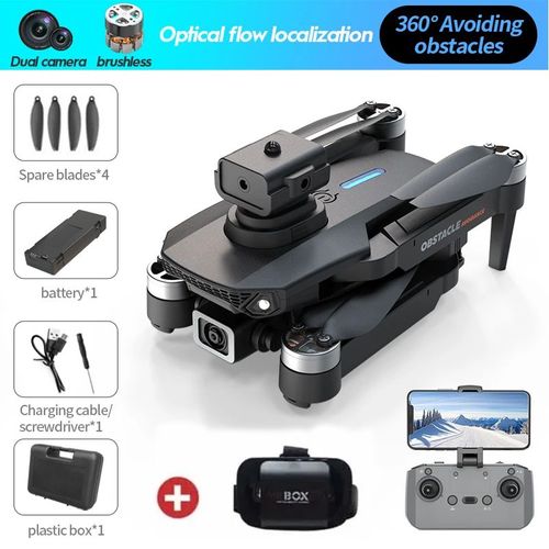 Mini Drone E88s 4k Hd Avec Camra Pour Touriste,Pliable  360 ,vitement D'obstacles,Wifi,Fpv,Sans Balais,Quadrirotor,Hlicoptre,Jouets Pour Enfants,Coussin Tarmac - Type E88s Vr #H