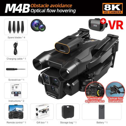 Mini Drone Photographie Arienne 8k Avec Wifi 5g,Triple Camra Hd,Pliable,Tlcommande,Quadricoptre Fpv,Jouet De Maintien D'altitude - Type 8k Avoidance 1b Vr