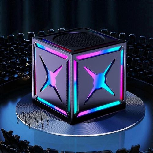 Mini haut-parleur extrieur sans fil avec woofer de lumire colore RVB stro Atmosphre de subwoofer portable BT Sound Box