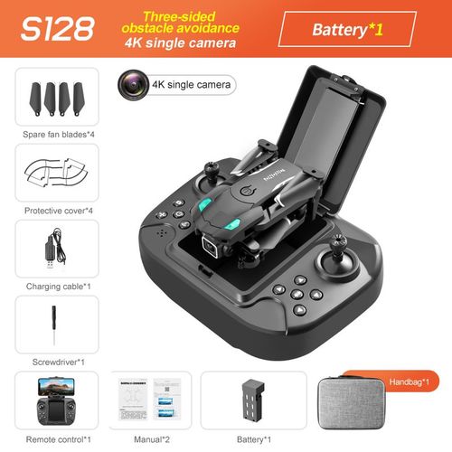 Mini Importateur S128 Avec Camra Hd 4k,vitement D'obstacles  Trois Cts,Recommand Par Les Partenaires,Quadrirotor Professionnel Pliable,Jouets Hlicoptre - Type 4k Camera 1b