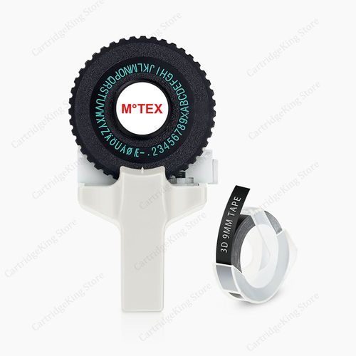 Mini imprimante d'tiquettes Motex E101 3D gaufrage tiqueteuse Motex E-101 manuelle tiqueteuse bricolage autocollant adhsif ou 5PK Dymo 3D bande 9mm - Type White