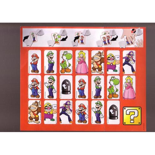 Mini Jeux De Carte Mario Bros  - Paires  Reconstituer Sur Cartonnette Pr Dcoupe - Provenance Royaume Uni - G.B -Carte 4,5x2,5cm