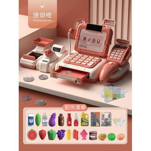 Mini Jouet De Maison De Jeu Pour Enfants, Simulation Alimentaire, Supermarch, Caisse Enregistreuse, Lumire Sonore Multifonctionnelle, Balayage Possible, Cadeaux D'halloween, Nouveau