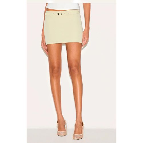 Mini-Jupe De Tailleur Vert Sauge  Ceinture Fine, Vert Sauge