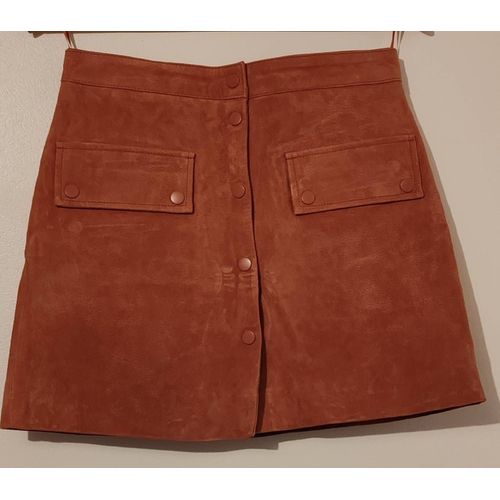 Mini-Jupe En Daim Vieux Rose
