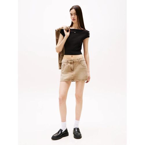Mini-Jupe En Denim  Surpiqres Contrastes Micro Mini Skirt Bi9009/Denim Color - 28