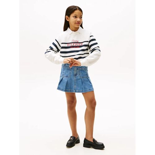 Mini-Jupe Plisse En Denim Denim Skirt Pleated/Drapey - 74 Cm