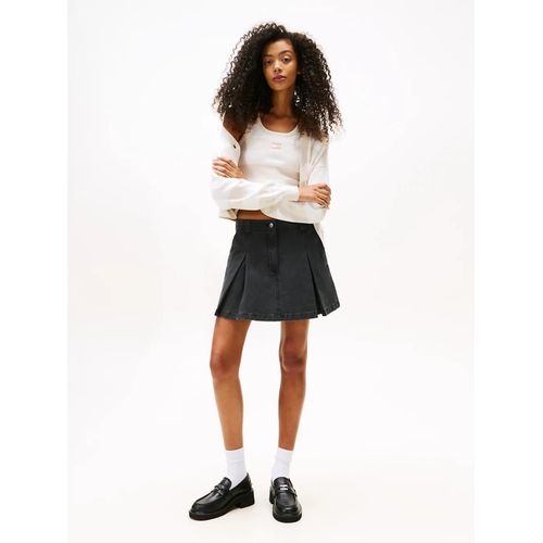 Mini-Jupe Plisse En Denim Tjw Canvas Mini Pleated Skirt/Black - 33