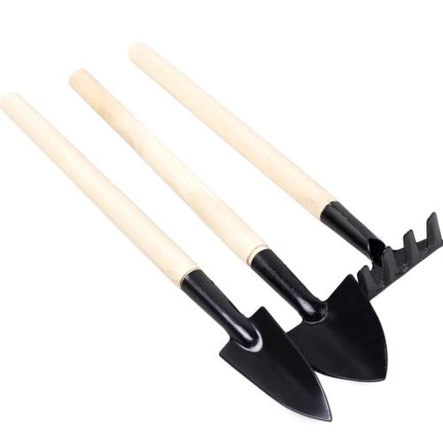 Mini Kit D'outils  Main De Jardin, 3 Pices, Pelle De Jardinage Pour Plantes, Rteau, Truelle, Manche En Bois, Tte En Mtal, Haute Qualit