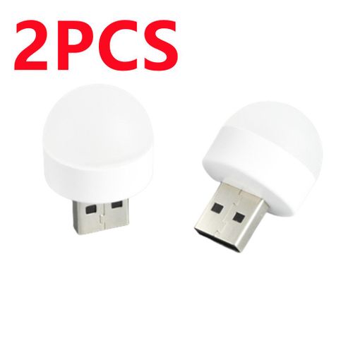 Mini Lampe  Prise Usb Super Lumineuse,Protection Des Yeux,Veilleuse Led Ronde,Lampe De Livre,Charge D'alimentation Mobile Pour Ordinateur,5v,2 Pices - Type Product A-Cold White
