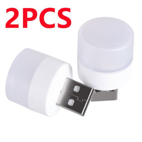 Mini Lampe  Prise Usb Super Lumineuse,Protection Des Yeux,Veilleuse Led Ronde,Lampe De Livre,Charge D'alimentation Mobile Pour Ordinateur,5v,2 Pices - Type Product D-Cold White