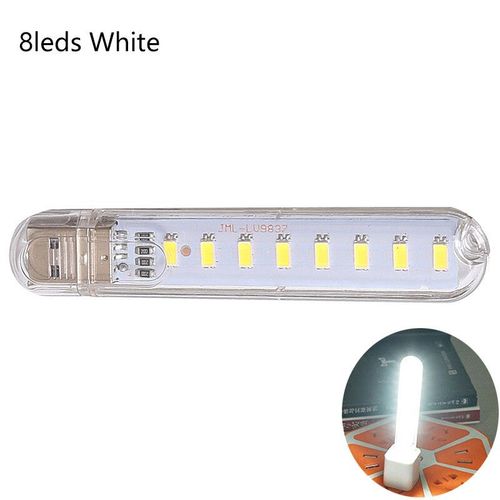 Mini Lampe De Lecture Led Usb Portable,Dc 5v,Ultra Lumineuse,Banque D'alimentation,Camping,Pc,Lapmdication,Veilleuses - Type 8leds White