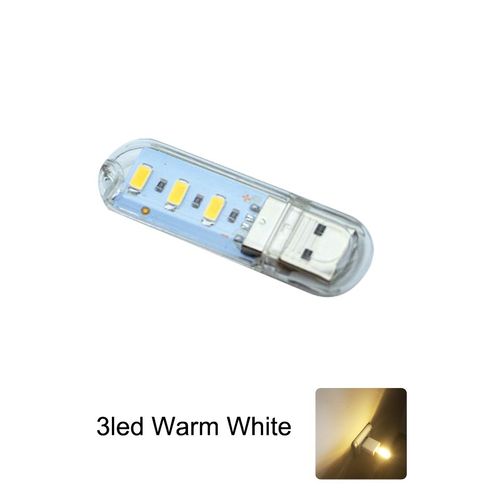 Mini Lampe De Lecture Portable Usb Led Dc5v,Lampe De Lecture Ultra Lumineuse,3led,8led,24led,Lumires Pour Power Bank,Pc Portable,Notebook - Type 3led Warm White