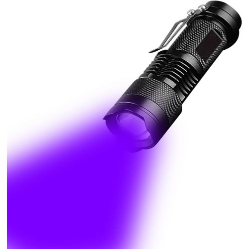 Mini Lampe De Poche Uv Noire, 3 Modes, Lampe De Dtection Uv D'urine Pour Animaux De Compagnie, Lampe De Poche Uv Impermable  L'eau Pour Les Taches Sur Les Tapis (1, Purple)