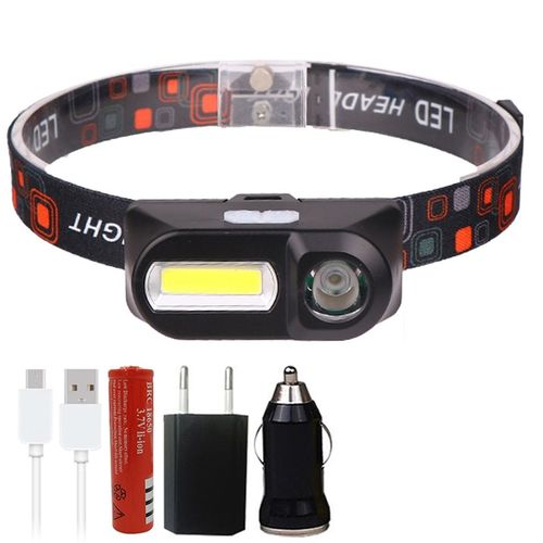 Mini Lampe Frontale  Led Cob, Alimente Par Batterie 18650 Rechargeable Par Usb, Idale Pour La Course  Pied Nocturne