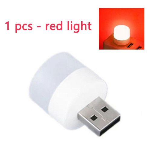 Mini Lampe Led Usb,Veilleuse,Prise Usb,Banque D'alimentation,Livre De Charge,Petites Lampes De Lecture Rondes,Protection Des Yeux - Type Red 1pcs
