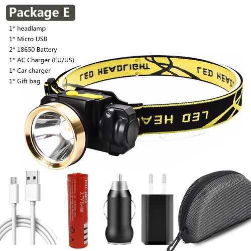 Mini Lampe Torche Led Avec Capteur Super Lumineux,Rechargeable Par Usb,Batterie 18650,Pour L'extrieur,La Pche,Le - Package E-A
