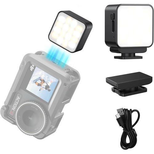 Mini Lampe Vido Avec Fermeture Magntique Rapide - Lampe Pour Camra D'Action Avec Batterie De 300 Mah