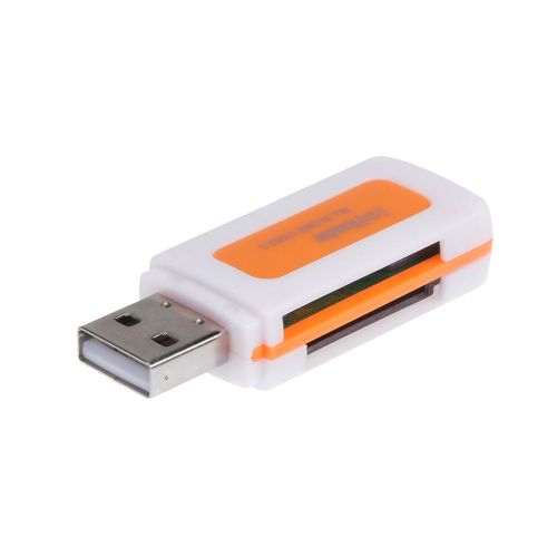 Mini lecteur de cartes  4 en 1,USB 2.0,4 emplacements pour carte mmoire Flash,Micro SD,TF,M2,accessoires pour ordinateur portable - Type 4 in 1 Yellow