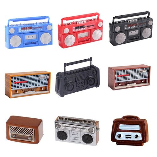 Mini Magntophone Miniature Pour Maison De Poupe, Simulation Radio  L'ancienne, Modle De Radio Rtro, Accessoires De Meubles, 1/12