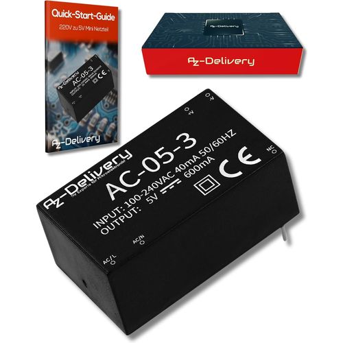 Mini Module Adaptateur Alimentation 220V  5V Compatible avec Arduino et Raspberry Pi incluant Un E-Book!.[V926]