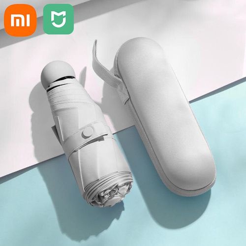 Mini Pare-Soleil Pliable Avec Poigne En Alliage De Caoutchouc,Parapluie De Pluie,Capsule,Portable,Noir- Light Gray