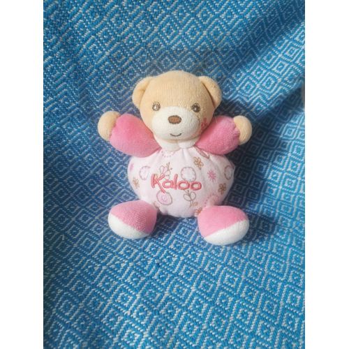Mini Patapouf Ours Rose Fleurs Lilirose Ruban Attache Ttine Kaloo