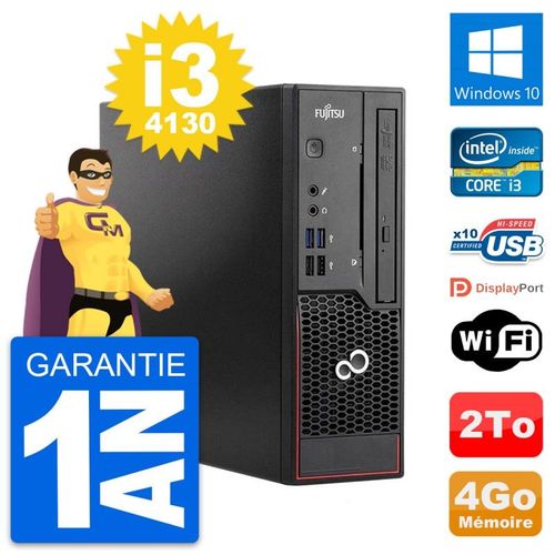 Mini PC Fujitsu Esprimo C720 SFF i3-4130 RAM 4Go Disque Dur 2To Windows 10 Wifi