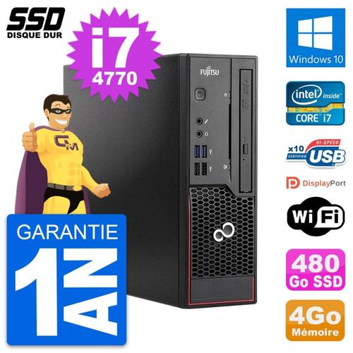 Mini PC Fujitsu Esprimo C720 SFF Intel i7-4770 RAM 4Go SSD 480Go Windows 10 Wifi