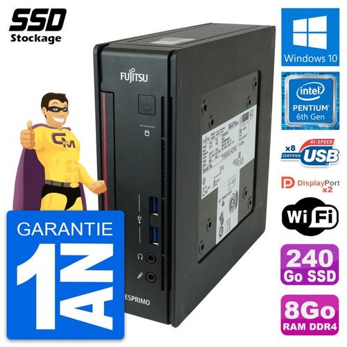 Mini PC Fujitsu Esprimo Q956 Pentium G4400T RAM 8Go SSD 240Go Windows 10 Wifi