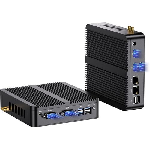 Mini Pc Industriel,Ordinateur De Bureau Sans Ventilateur 12me Alder Lake-N100,Jusqu' 3.4Ghz,8G Ddr4,128G Nvme Ssd,Windows 11 Pro,Com Rs232,Dual Lan,4K@60Hz 2Xhdmi/Dp,Wifi6,Bt5.2