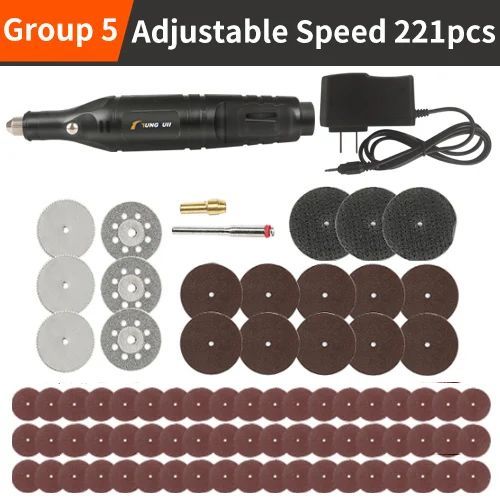 Mini Perceuse lectrique Pour Meuleuse Dremel,Stylo De Gravure,Outil Lointain Professionnel,Ensemble De Polissage,Mini Perceuse lectrique Pour Bijoux - Type Group 5 Speed