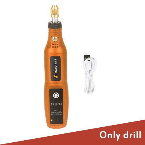 Mini perceuse lectrique USB,stylo de gravure sans fil,Rechargeable,outils Dremel,outil rotatif,perceuse  main sans fil,Mini Machine  polir - Type Orange E